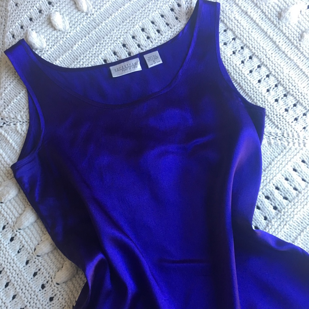 Nordstrom Point of View Purple Silk Tee